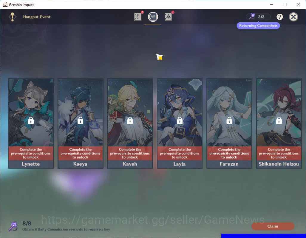 Genshin Impact Accounts Mid Game ASIA|User Only|AR 50|5 Limited 12