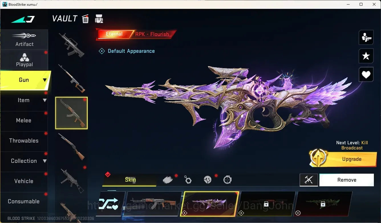 Blood Strike Accounts Others ASIA | 1 ETERNAL: RPK-Flourish | 1 Ultra | 1 Legendary Guns | 1 Epic Rename Card | Check SS 1