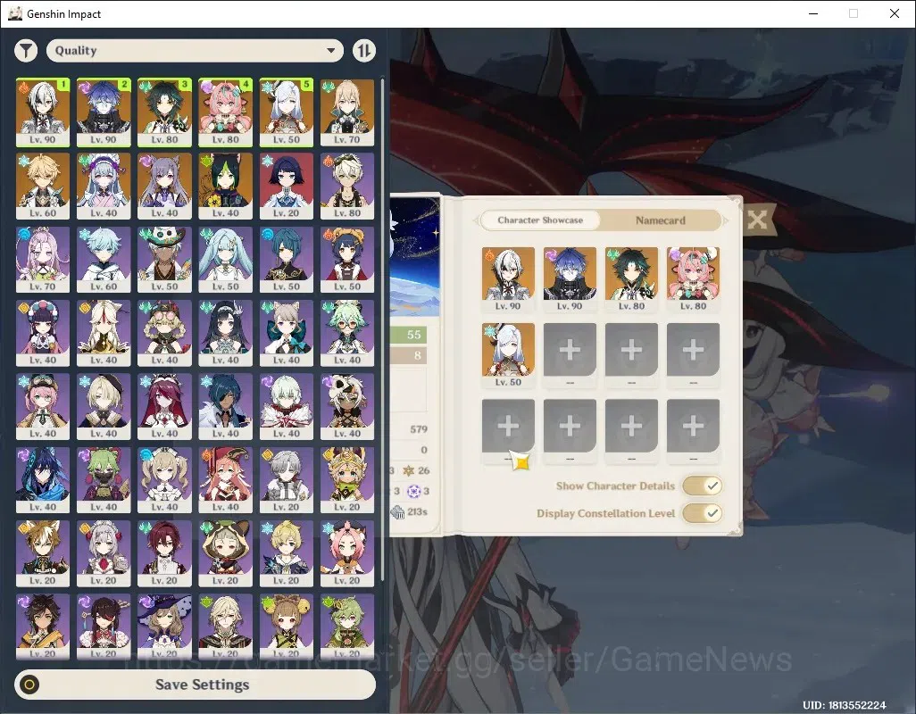 Genshin Impact Accounts Others Asia|AR 55|5 Limited + 5 (*5 Weapon)|Arlecchino+Signature,Flins,Xiao,Varesa,Shenche|Male 1