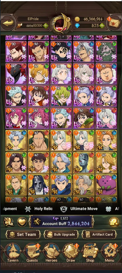 The Seven Deadly Sins: Grand Cross Accounts Others ASIA | 2,8M CC | diamond 875 | 1 LR Hijack Gowther |  3 Collab Fire force 5