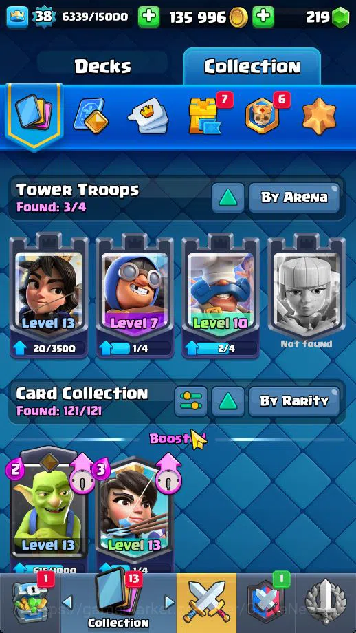 Clash Royale Accounts Midgame Lv 38|Trophy 8096|KTL 13|Limited Skin|Card 121| 1 HERO 6 EVO 8 Champ 21 Legendary 33 Epic 30 4