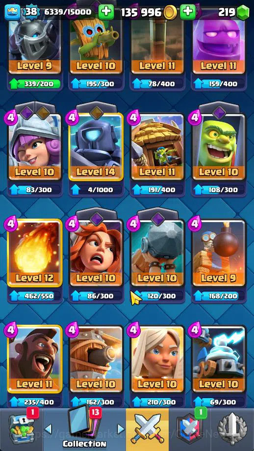 Clash Royale Accounts Midgame Lv 38|Trophy 8096|KTL 13|Limited Skin|Card 121| 1 HERO 6 EVO 8 Champ 21 Legendary 33 Epic 30 8