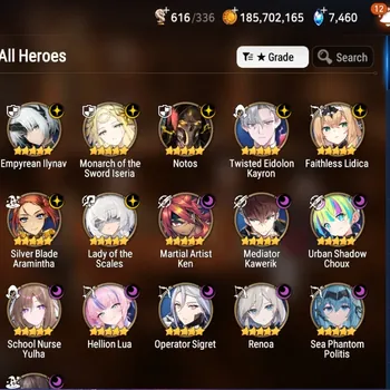 Epic Seven Accounts Mid-Tier Global UnVerif|16 ML(Notos,Sheperd,School NYulha,Lot