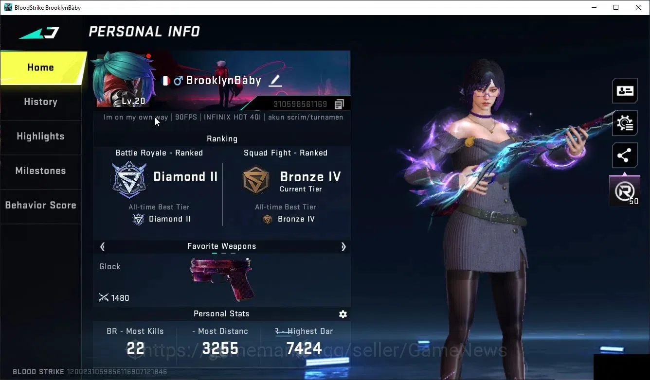 Blood Strike Accounts Collab Skin ASIA |Collab OPM M4A1-Garou|8 2