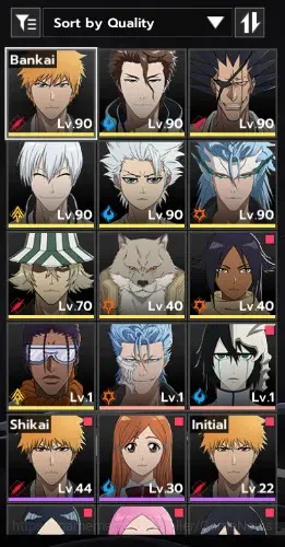 BLEACH: Soul Resonance Accounts NuverseSEA|LV 69|10 SSR [IchigoB,Aizen,ZarakiB1,Gi image 2