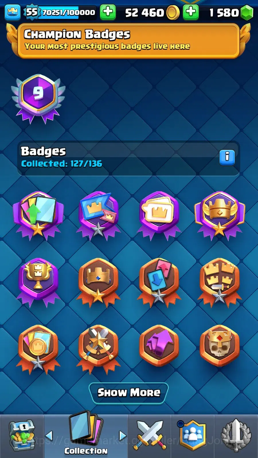Clash Royale Accounts Lv 55|Trophy 9500|KTL 15|Limited Skin|Max 1-Card 1 image 3