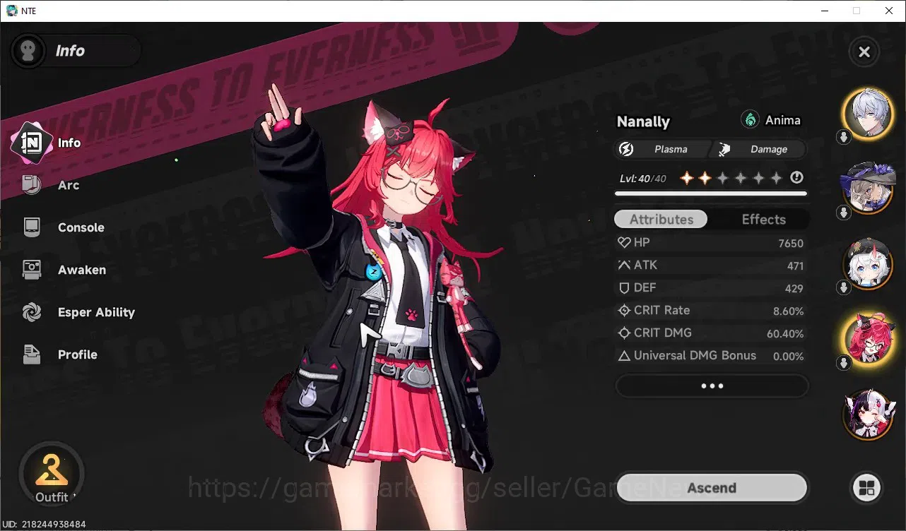 Neverness to Everness Accounts GLOBAL SEA|HL 21|TL 11|4 SSR Lacrimosa,Nanally,Jiu image 4
