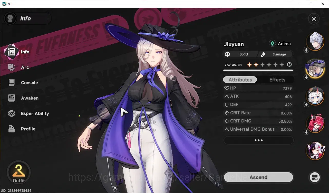 Neverness to Everness Accounts GLOBAL SEA|HL 21|TL 11|4 SSR Lacrimosa,Nanally,Jiu image 5