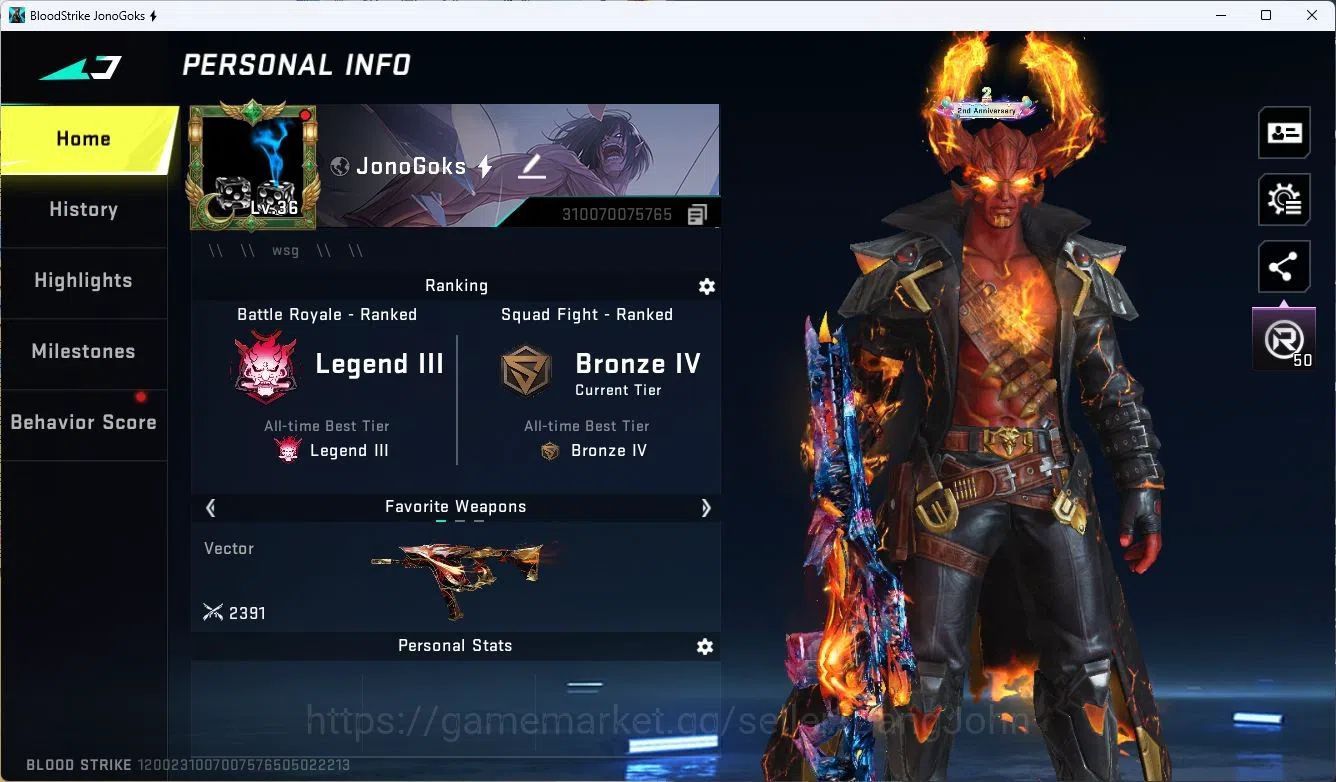 Blood Strike Accounts ASIA|ETERNAL=M82(LVL2)|ULTRA=BTFLY KNIFE,ONE HEAND image 2