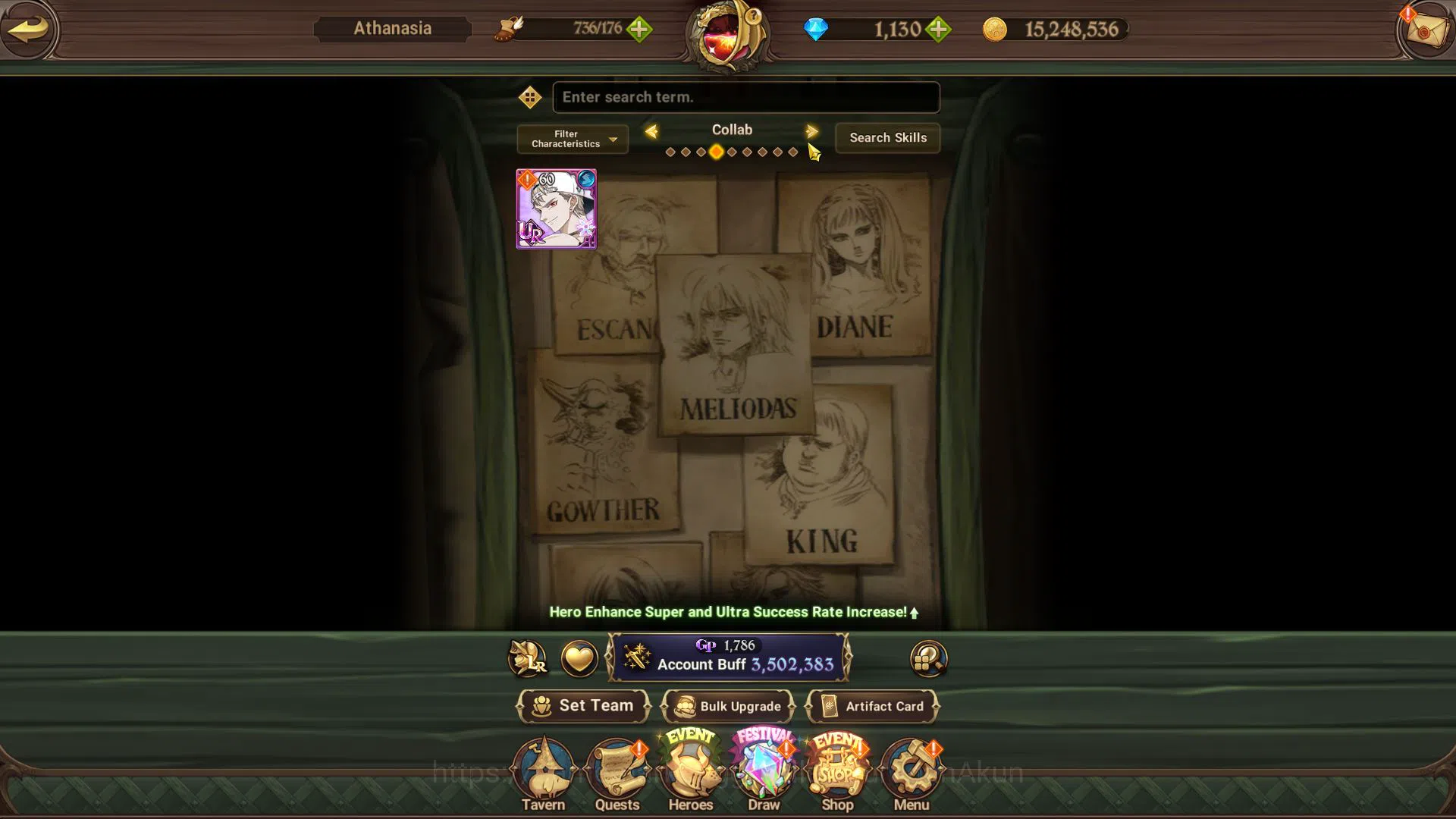 The Seven Deadly Sins: Grand Cross Accounts Midgame Asia|3,5M CC|1,1K Gems+100 LSeal|1 LR+10 UR+Collab 4