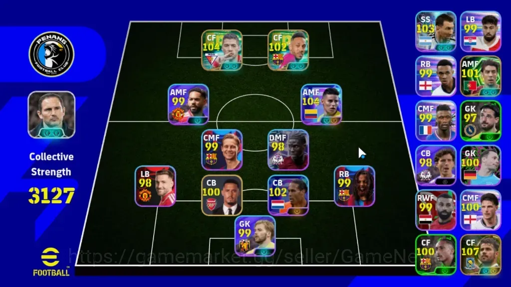 eFootball Accounts Legends & Iconic Players Android|4 Epic Diego Costa,Luis Suarez,Aubameyang,Rui Costa|2 Show Time James 1