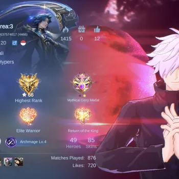 Mobile Legends: Bang Bang Accounts Rare Skin Skin 85:JJK Gojo (Xavier) Collector Nata, Dragon Ling, Many Epic Nana, Chang'e