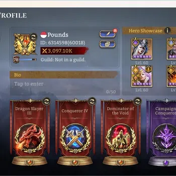 Watcher of Realms Accounts End-Game Global 60xx|Power 3M|8Lord:Ingrid,Solcadens,Aracha,Torodor,King