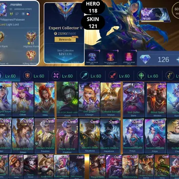 Mobile Legends: Bang Bang Accounts Smurf BEST OFFER | HERO 118 | SKIN 121 | LESLEY STAR | 2X ZODIAC | GROCK V.E.N.O.M