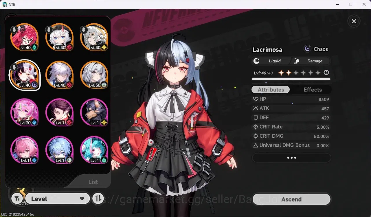 Neverness to Everness Accounts SEA | Hunter Lv 24 | 5 S-Class (Lacrimosa,Nanally) image 2