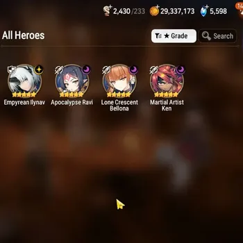 Epic Seven Accounts High-End GLOBAL UnVerif|4 ML(Emp ilynav,LC Bellona,Apo Ravi,etc)+Setsuka,UP Politis,3 LMT RGB,Etc|5,6K