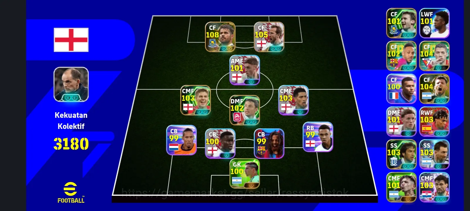 eFootball Accounts Legends & Iconic Players COLECTIVE 3180+ | NEW DIOGO COSTA x PACK HARY KANE x S GERARD x M VAN 1