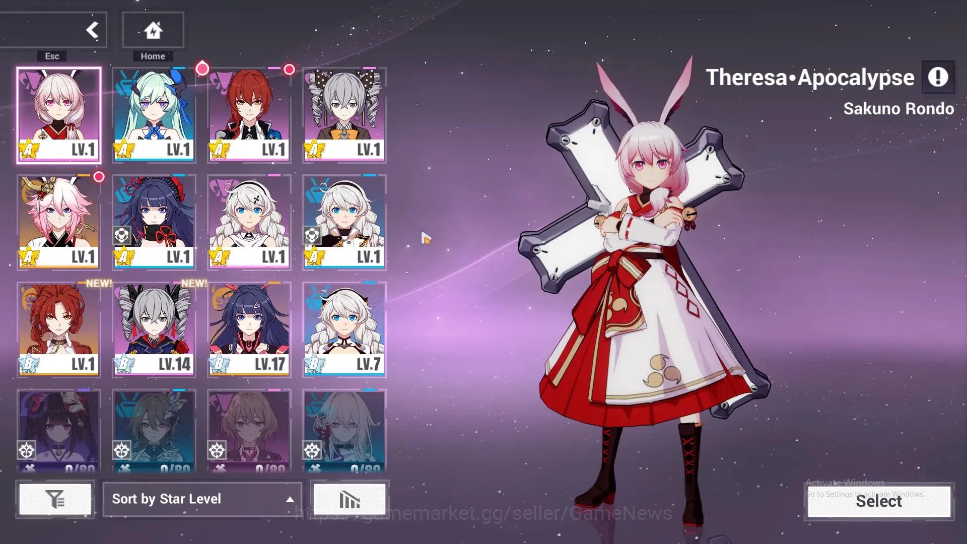 Honkai Impact 3rd Accounts SEA|Lv 54|7461 Crystal|3 Full Set 4/4[Elysia Hi Lo image 3