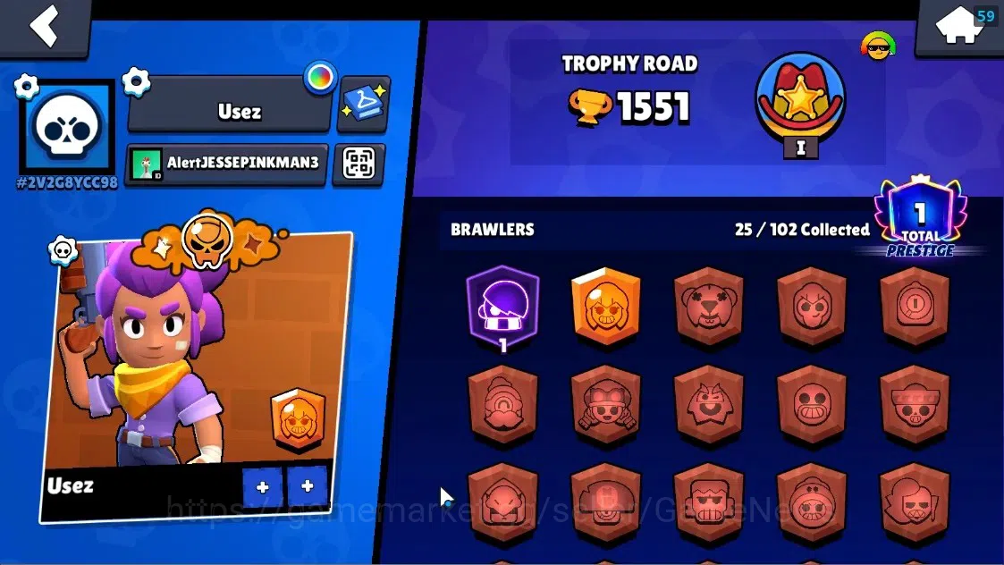 Brawl Stars Accounts 1551 Trophy|25 Brawlers 2 Max Lvl Meg,Full Buffies image 2