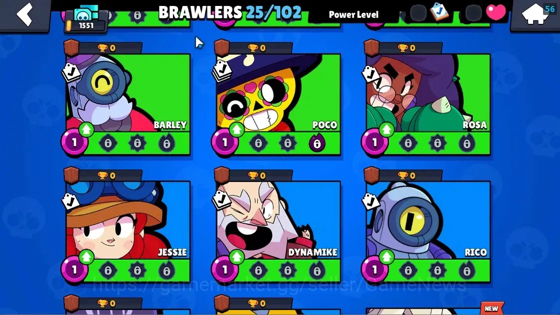 Brawl Stars Accounts 1551 Trophy|25 Brawlers 2 Max Lvl Meg,Full Buffies image 8