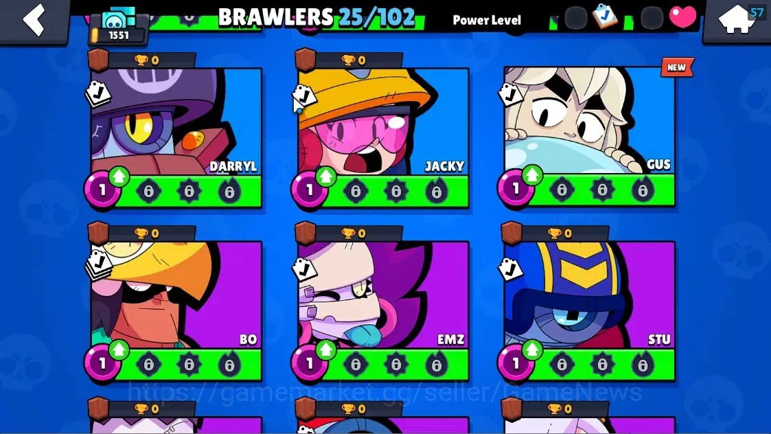Brawl Stars Accounts 1551 Trophy|25 Brawlers 2 Max Lvl Meg,Full Buffies image 9