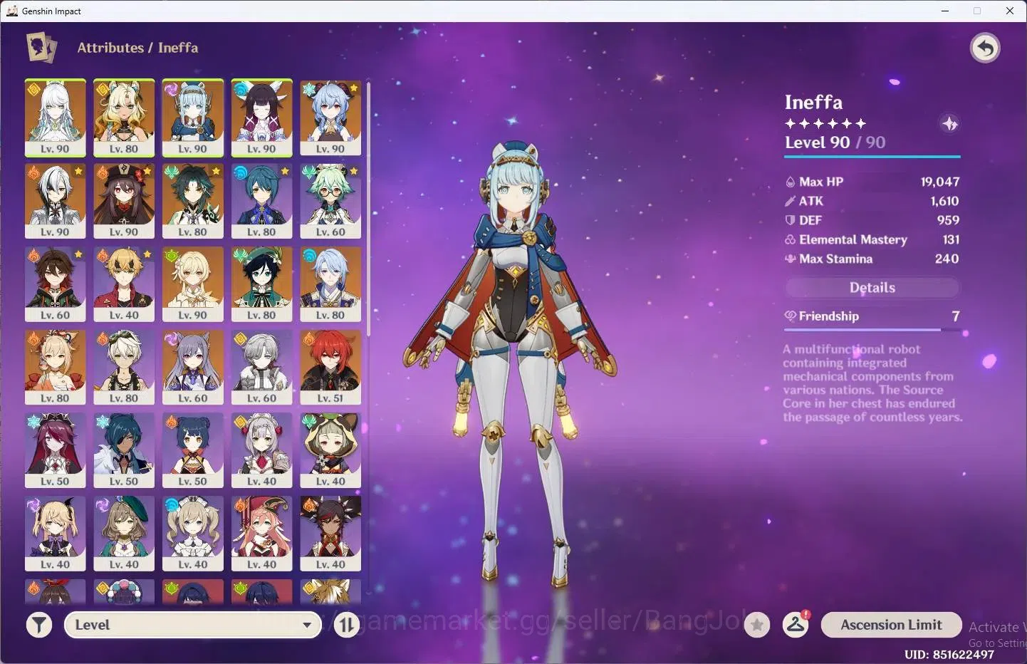 Genshin Impact Accounts ASIA|AR 57|11 Limit+4 Standar (Ineffa Sign,Columbi image 2