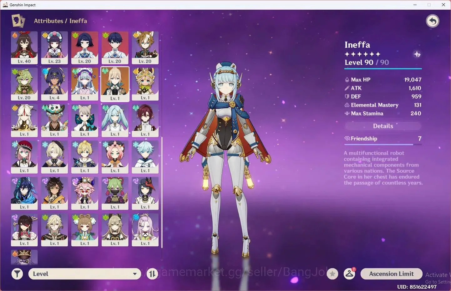 Genshin Impact Accounts ASIA|AR 57|11 Limit+4 Standar (Ineffa Sign,Columbi image 3