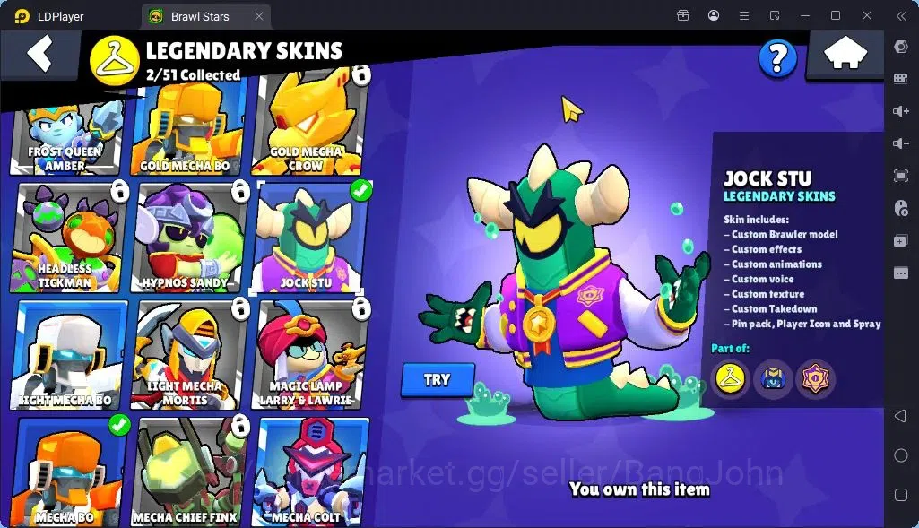 Brawl Stars Accounts Global |Trophy 1552 | Brawler 22| Skins 2 Legendary, 1 Mythic,4 Epic|Bling 8252|Protect Off|Check SS 9