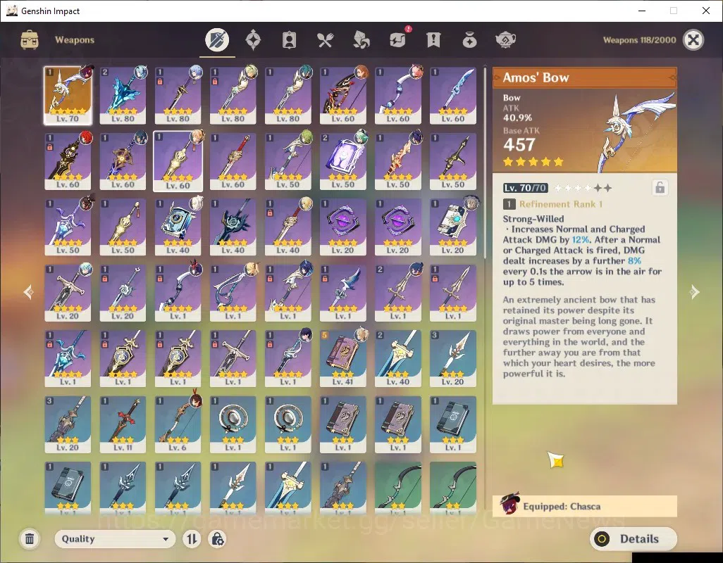 Genshin Impact Accounts ASIA|AR 50|1006 Primo|3 Limited + 1 (*5Weap)|Kamis image 6