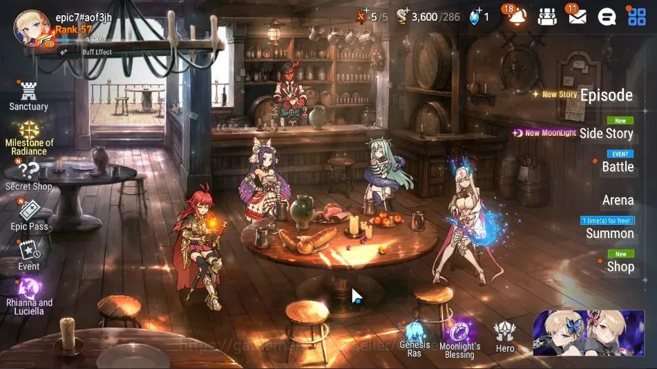 Epic Seven Accounts GLOBAL Unverif|New Era|7 ML(NM Luna,LW Peira,US Ch image 1
