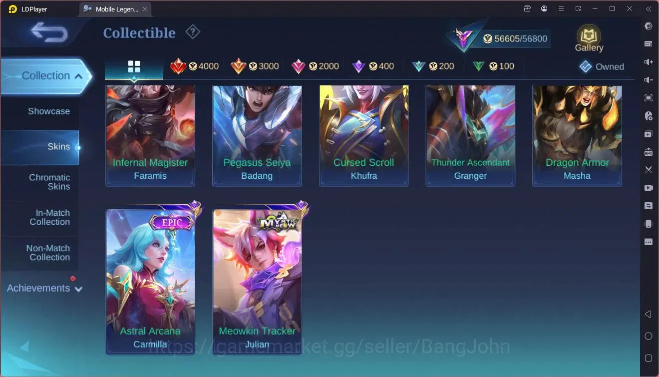 Mobile Legends: Bang Bang Accounts Global |Hero 124|Skin 231|Renowned|Prime Granger|C image 15