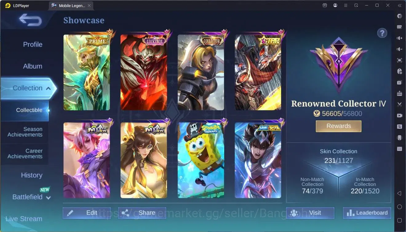 Mobile Legends: Bang Bang Accounts Global |Hero 124|Skin 231|Renowned|Prime Granger|C image 2