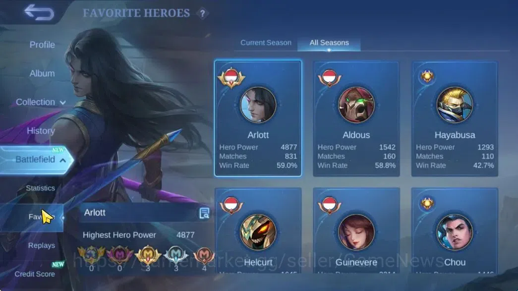 Mobile Legends: Bang Bang Accounts Hero 106|Skin 130|High Glory 63|CC Yi Sun-Shin,Lig image 5