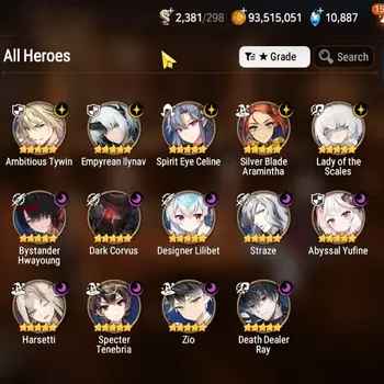 Epic Seven Accounts High-End GLOBAL UnVerif|NewEra|14 ML(LOT Scales,Zio,Harseti,Straze,Etc)+AUBE,Tori,A Ludwig,etc|10K