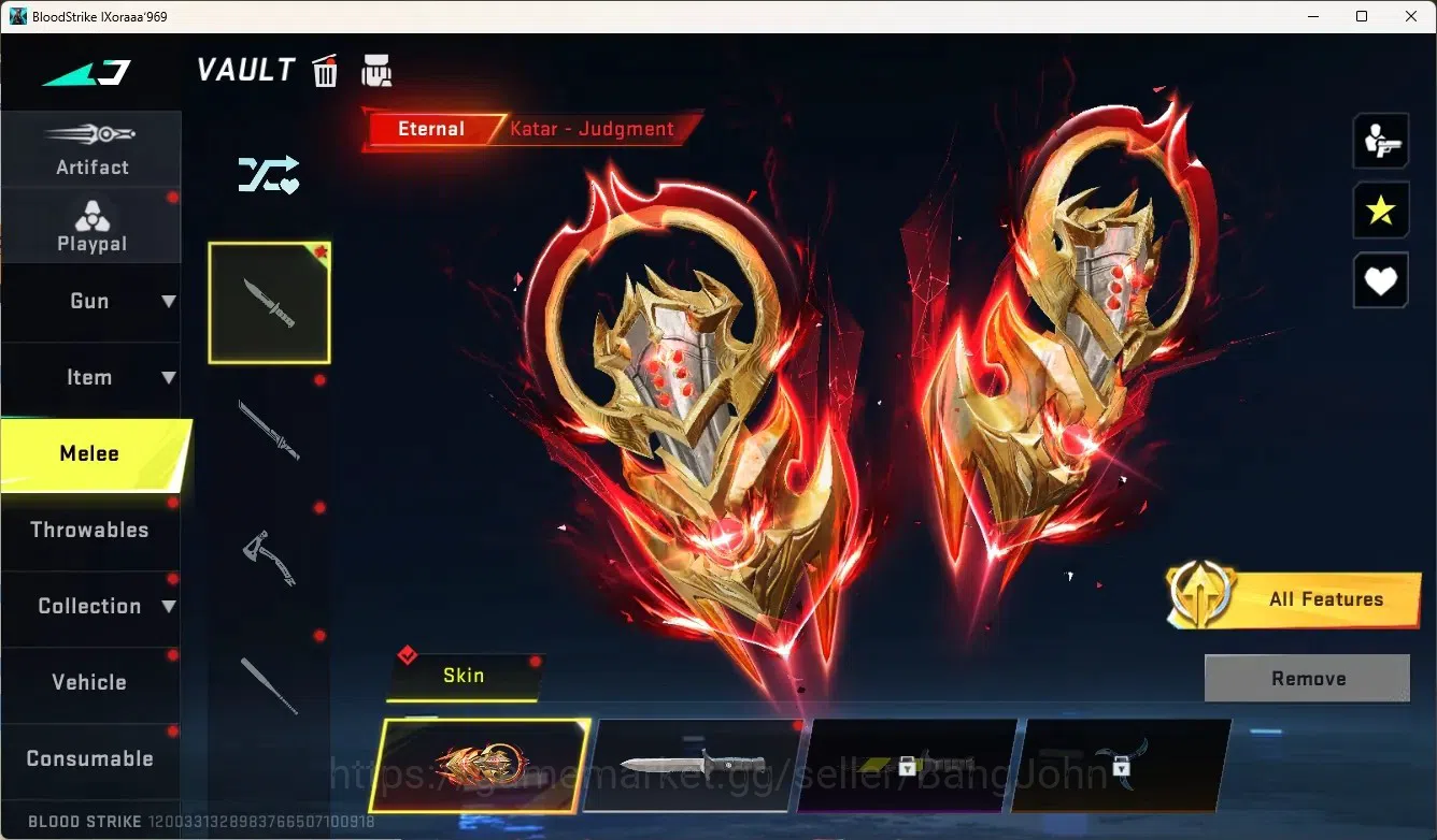 Blood Strike Accounts Others ASIA |1 Eternal Melee:Katar-Judgment|3 Ultra Gun|14 Legendary Gun|Check SS BS1991B 20