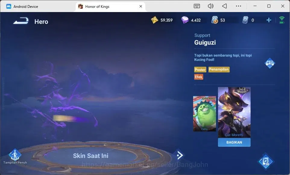 Honor of Kings Accounts Global | 80H | Legend Luna, LNY Da Qiao, Blessed D image 1