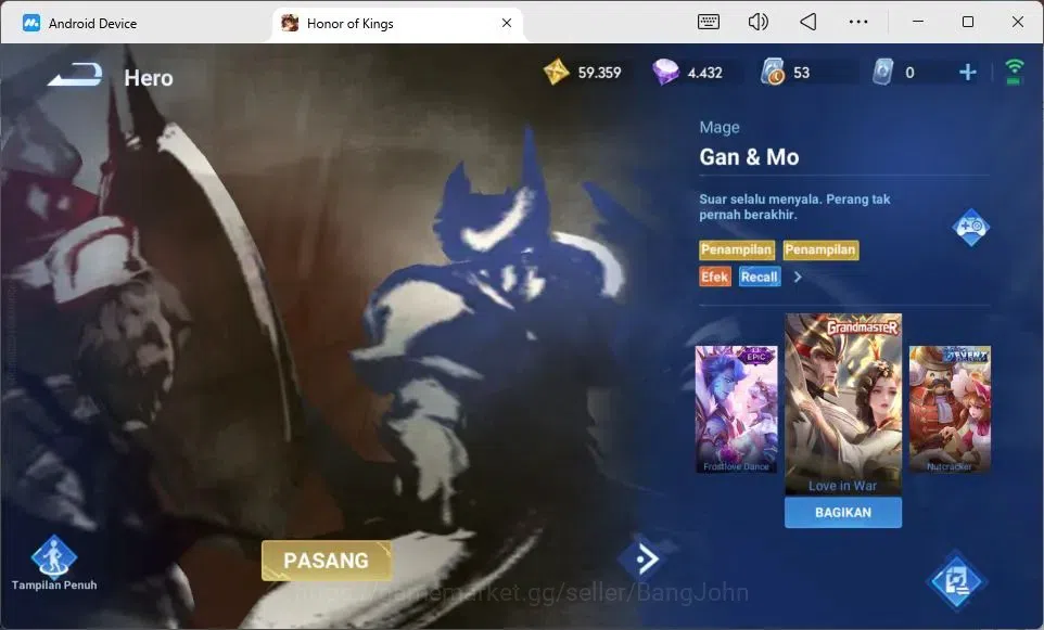 Honor of Kings Accounts Global | 80H | Legend Luna, LNY Da Qiao, Blessed D image 5