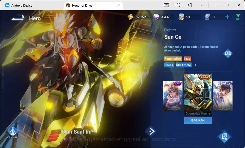 Honor of Kings Accounts Global | 80H | Legend Luna, LNY Da Qiao, Blessed D image 7