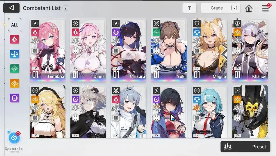Chaos Zero Nightmare Accounts ASIA|Lv 54|8 SSR [Tenebria+Sign,Diana,Chizuru,Yuki image 3