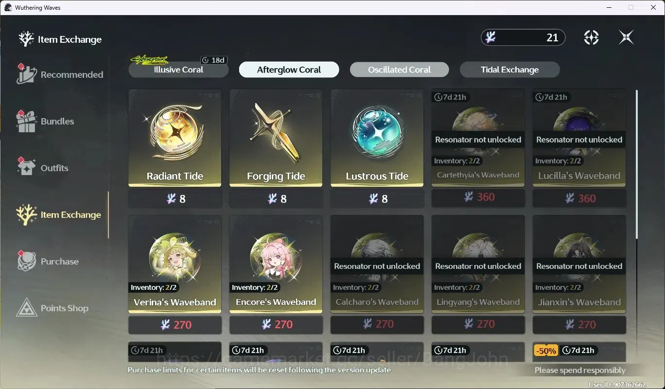 Wuthering Waves Accounts Starter SEA |UL 52|Rank 6|1 Char Limited [Augusta R3 + Sign]+ Sign|Mc Female|TakeMail WW142B 7