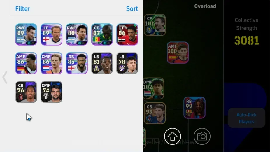 Buy eFootball Accounts - Android | Power 3081 | 5Epic Peter