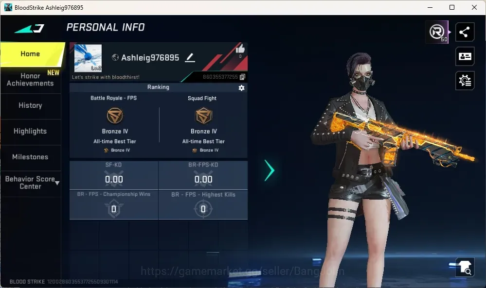 Blood Strike Accounts Others ASIA|Eternal Gun: MP7 - Burning|1 Ultra & 1 Legendary Gun|1 Epic Rename Card|Check SS BS3647B 1
