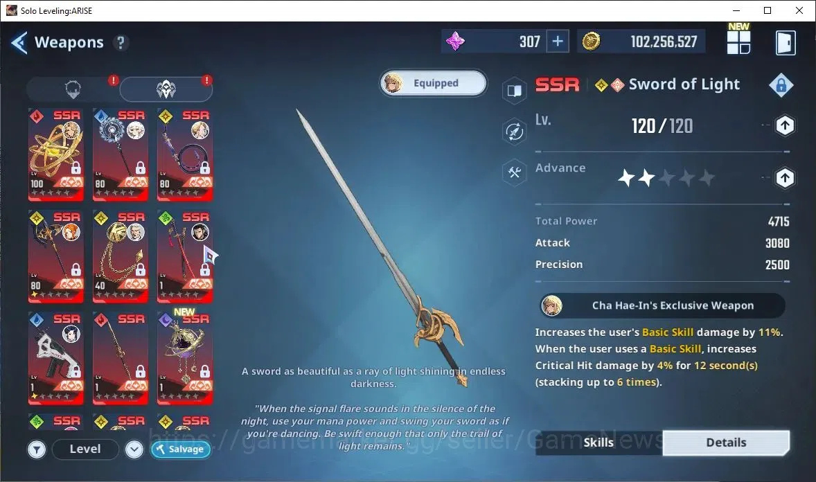 Solo Leveling: ARISE Accounts 2,3M Pwr|Light,Dark Team|25 SSR [HalatA6+SignA1,AntonieA5+SignA3,Cha HaeA2+SignA2(Meri 5