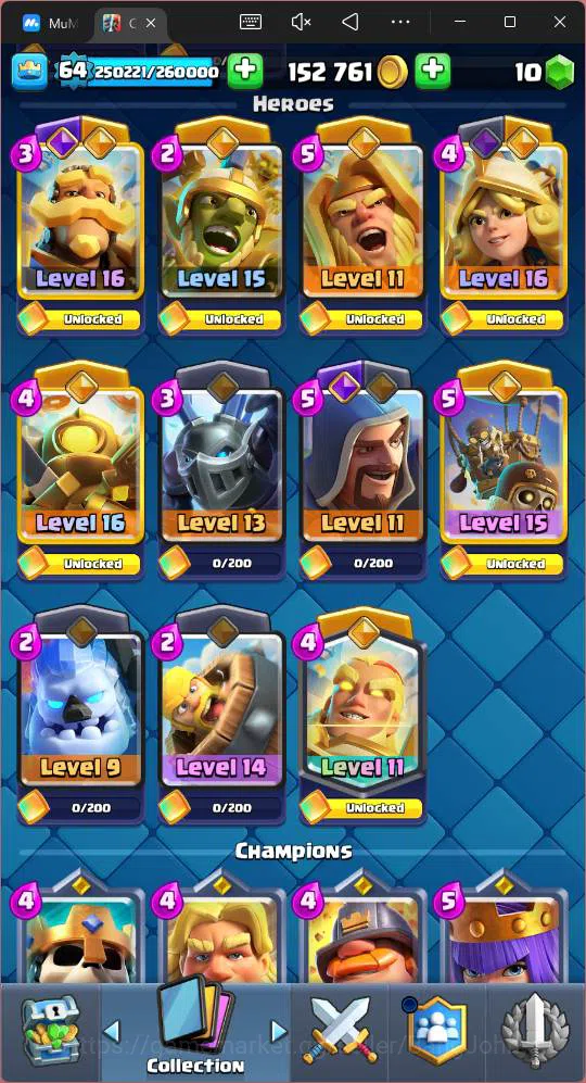 Clash Royale Accounts Lv 64|Trophy 12687|KTL 15|Card 121| 7 Hero|13 EVO| image 11