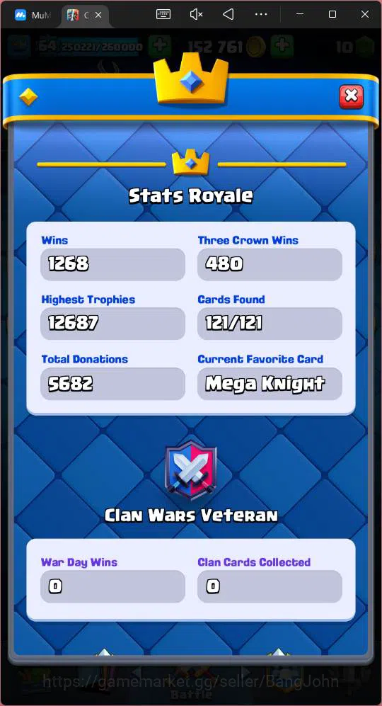 Clash Royale Accounts Lv 64|Trophy 12687|KTL 15|Card 121| 7 Hero|13 EVO| image 2