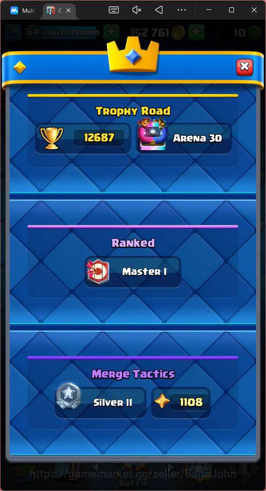 Clash Royale Accounts Lv 64|Trophy 12687|KTL 15|Card 121| 7 Hero|13 EVO| image 3