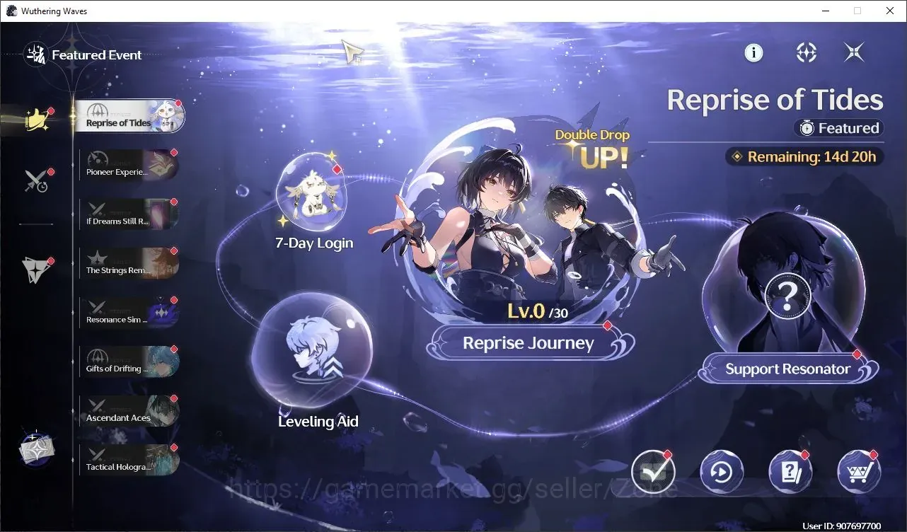 Wuthering Waves Accounts Others SEA|UL49 |5 LIMIT|Yang yang RC3 Sign ,aemeth,Jhinshi Etc|Returner ON|5 Lustrous 1