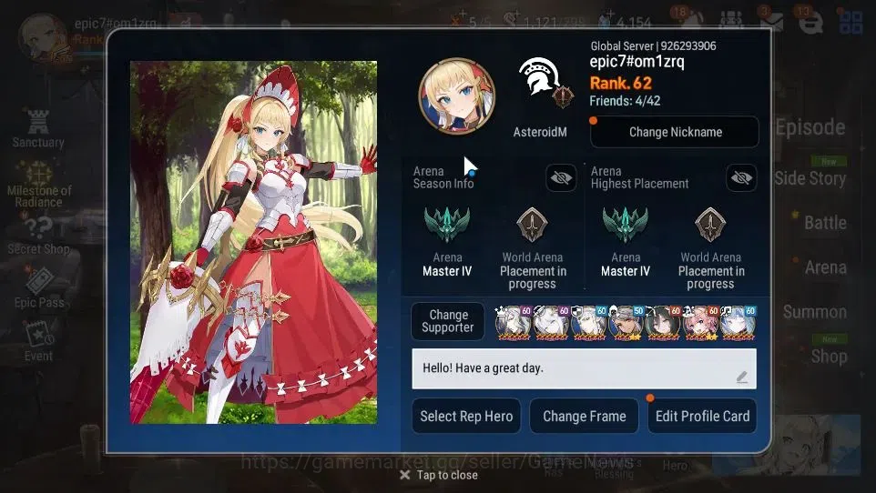 Epic Seven Accounts GLOBAL Unverif|New Era|9 ML(Salome,LOTScales,Har s image 2