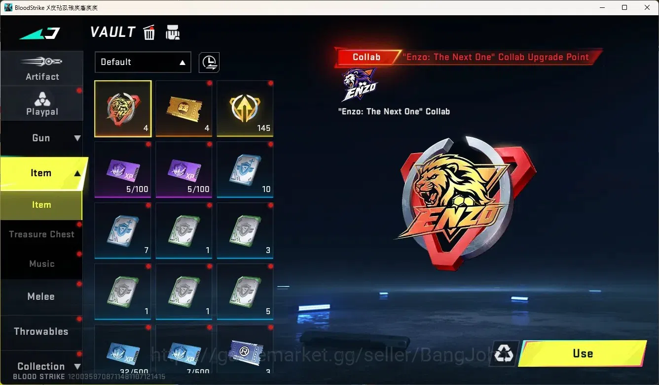 Blood Strike Accounts High-End ASIA|Ultra Melee TalonKnife-Sanctum|1 Limited Gun:Origin-12|2 Ultra Gun|5 Legendary Gun|Check 10