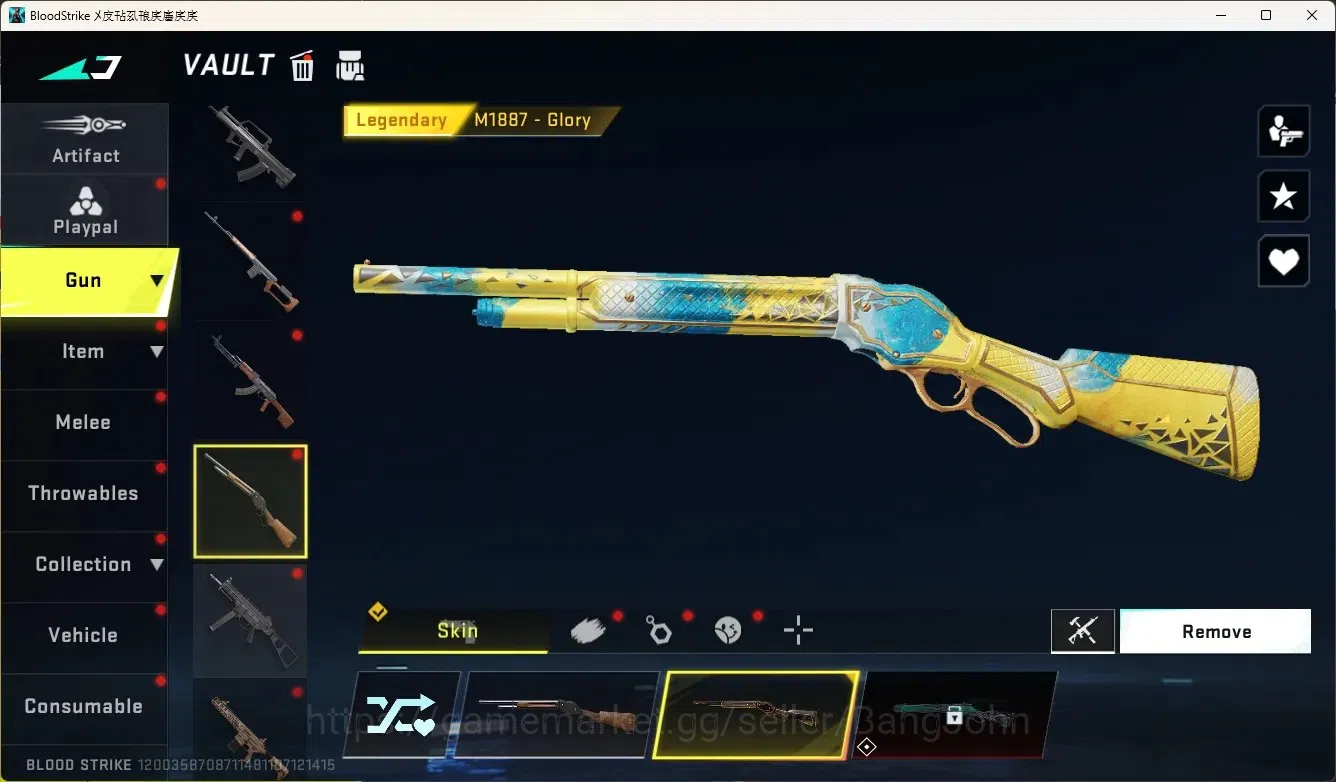 Blood Strike Accounts High-End ASIA|Ultra Melee TalonKnife-Sanctum|1 Limited Gun:Origin-12|2 Ultra Gun|5 Legendary Gun|Check 7